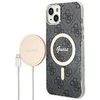 Image de Pack Coque MagSafe Motif 4G pour iPhone 14 Plus et Chargeur sans fil 15W Noir