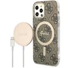 Image de Pack Coque MagSafe Motif 4G pour iPhone 12 / 12 Pro et Chargeur sans fil 15W Marron