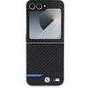 Image de Coque Samsung pour Galaxy Z Flip 6 Modèle Blue Line au Motif Carbone Carbone