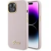 Image de Coque pour iPhone 15 / iPhone 14 / iPhone 13 - Silicone Script Metal Metal Logo & Frame (GUHCP15SSMBSLP) - Rose clair