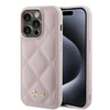 Image de Coque pour iPhone 15 Pro - Logo en métal matelassé (GUHCP15LPSQQSQSP) - Rose