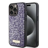 Image de Coque pour iPhone 15 Pro - Logo en métal strass (GUHCP15LPFGSBSP) - Violet