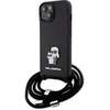 Image de Coque pour iPhone 15 / iPhone 14 / iPhone 13 - Saffiano Crossbody (KLHCP15SSAKAKCPSK) - Pin Métal Karl&Choupette