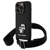 Image de Coque pour iPhone 15 Pro avec Bandoulière Ajustable Ultra Elégant Noir