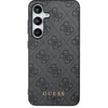 Image de Coque pour Galaxy S24 Effet Saffiano avec Motif 4G et Logo en Métal Noir
