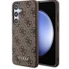 Image de Coque pour Galaxy S24 Effet Saffiano avec Motif 4G et Logo en Métal Marron