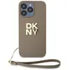 Image de Dkny Coque De Téléphone Pu Leather Stack Logo Wrist Strap Iphone 14 Pro Max One Size