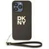 Image de Dkny Coque De Téléphone Pu Leather Stack Logo Wrist Strap Iphone 14 Pro One Size