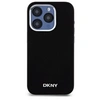 Image de Coque pour iPhone 15 Pro Compatible MagSafe en Silicone avec Logo Métallisé Noir