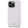 Image de Coque pour iPhone 15 Pro Max Compatible MagSafe en Silicone avec Logo Métallisé Rose