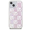 Image de Coque pour iPhone 15 avec Motif à Carreaux de Paillettes Liquides Rose