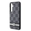 Image de Coque pour Galaxy S24 Elégante avec Motifs à Carreaux et à Rayures Noir