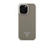 Image de Coque pour iPhone 16 Pro Max Antichocs à Effet Grainé avec Logo Triangulaire Marron