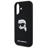 Image de Coque pour iPhone 16 Compatible MagSafe Série Karl Head en Silicone Noir