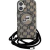 Image de Coque MagSafe pour iPhone 16 avec Cordon Ajustable Rigide Noir transparent