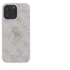 Image de Coque pour iPhone 16 Pro avec Monogramme et Logo 4G en Métal Rose
