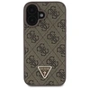 Image de Coque pour iPhone 16 Edition 4G Strass Triangle Métallisé avec Bandoulière Marron