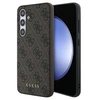 Image de Coque pour Samsung Galaxy S24 FE Saffiano avec Motif 4G et Logo en Métal Noir