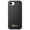 Image de Coque MagSafe pour iPhone 16e Silicone Soft touch Logo métal doré Noir