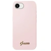 Image de Coque MagSafe pour iPhone 16e Silicone Soft touch Logo métal doré Rose clair