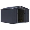 Image de Abri de jardin en métal 7 06 m² 277 255 202 cm MERCURE Kit d ancrage inclus 2 port