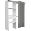 Image de Dressing ARTIC avec rideau 1 colonne 2 penderies 1 tiroir Blanc
