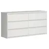 Image de Commode CHELSEA 6 Tiroirs Couleur mat L 154 P 42 2 H 79 9 cm Blanc