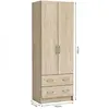 Image de Armoire Décor chene brossé 2 portes et 2 tiroirs Classique Chambre L 61 cm
