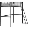 Image de Lit mezzanine enfant ELIOT en métal 90 190cm avec sommier inclus Noir