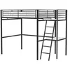 Image de Lit mezzanine avec bureau en métal épo y Sommier inclus 140 190 cm OXFORD Noir
