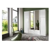 Image de Armoire 4 portes battantes miroirs brillant L180 P56 H199 cm TRIO Blanc