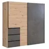 Image de Armoire 2 portes coulissantes 3 tiroirs Décor chene artisan et béton L 200 1 P 61 2