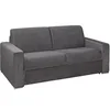 Image de Canapé 3 places convertible express en velours anthracite - Couchage 140 cm - Matelas 22 cm avec mémoire de forme CALITO