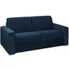 Image de Canapé 3 places convertible express en velours bleu nuit - Couchage 140 cm - Matelas 22 cm avec mémoire de forme CALITO