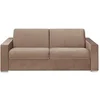 Image de Canapé 4 places convertible express en velours beige - Couchage 160 cm - Matelas 22 cm avec mémoire de forme CALITO