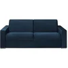 Image de Canapé 4 places convertible express en velours bleu nuit - Couchage 160 cm - Matelas 22 cm avec mémoire de forme CALITO