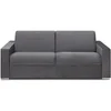 Image de Canapé 4 places convertible express en velours anthracite - Couchage 160 cm - Matelas 22 cm avec mémoire de forme CALITO