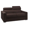 Image de Canapé 3 places convertible express en tissu marron - couchage lattes larges 140 cm - Matelas 22 cm avec mémoire de forme VIZIR