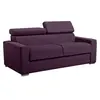 Image de Canapé 3 places convertible express en tissu violet - couchage lattes larges 140 cm - Matelas 22 cm avec mémoire de forme VIZIR