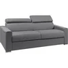 Image de Canapé 4 places convertible express en tissu gris - couchage lattes larges 160 cm - Matelas 22 cm avec mémoire de forme VIZIR