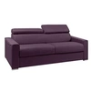 Image de Canapé 4 places convertible express en tissu violet - couchage lattes larges 160 cm - Matelas 22 cm avec mémoire de forme VIZIR