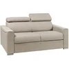 Image de Canapé 2 places convertible express en tissu beige - couchage 120 cm - Matelas 22 cm avec mémoire de forme VIZIR