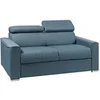 Image de Canapé 2 places convertible express en tissu bleu - couchage 120 cm - Matelas 22 cm avec mémoire de forme VIZIR