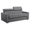 Image de Canapé 3 places convertible express en tissu gris - couchage 140 cm - Matelas 22 cm avec mémoire de forme VIZIR