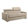 Image de Canapé 3 places convertible express en tissu beige - couchage 140 cm - Matelas 22 cm avec mémoire de forme VIZIR