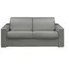 Image de Canapé 3 places convertible express en simili gris - Couchage lattes larges 140 cm - Matelas 22 cm avec mémoire de forme CALITO