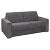 Image de Canapé 3 places convertible express en velours anthracite - Couchage lattes larges 140 cm - Matelas 22 cm avec mémoire de forme CALITO