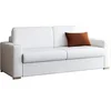 Image de Canapé 4 places convertible express en simili blanc - Couchage lattes larges 160 cm - Matelas 22 cm avec mémoire de forme CALITO