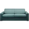 Image de Canapé 4 places convertible express en tissu chiné bleu - Couchage lattes larges 160 cm - Matelas 22 cm avec mémoire de forme CALITO