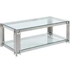 Image de Table basse en verre trempé et acier inoxydable - Chromé - NOMELANO
